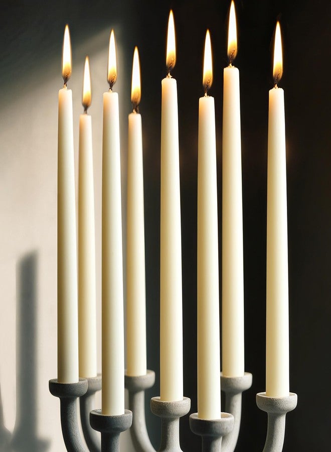 MOSROAD Beeswax Taper Candles White, 9 Inch Natural Beeswax Long Candle Sticks, 10 Hours Burn Time, Smokeless & Dripless Tall Taper Candle for Table Decor, Unscented Bee Wax Tapered Candles (8 Packs) - Image 1